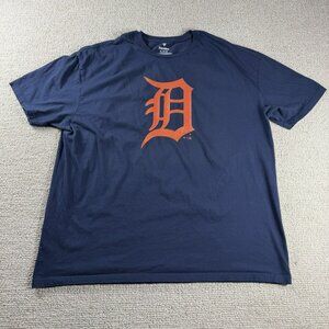 Fanatics Detroit Tigers MLB Large Logo T-Shirt Blue Orange Men’s Size XXL